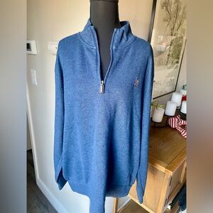 U.S. Polo Assn. Quarter Zip Mock Neck Pullover in blue - Size XL
